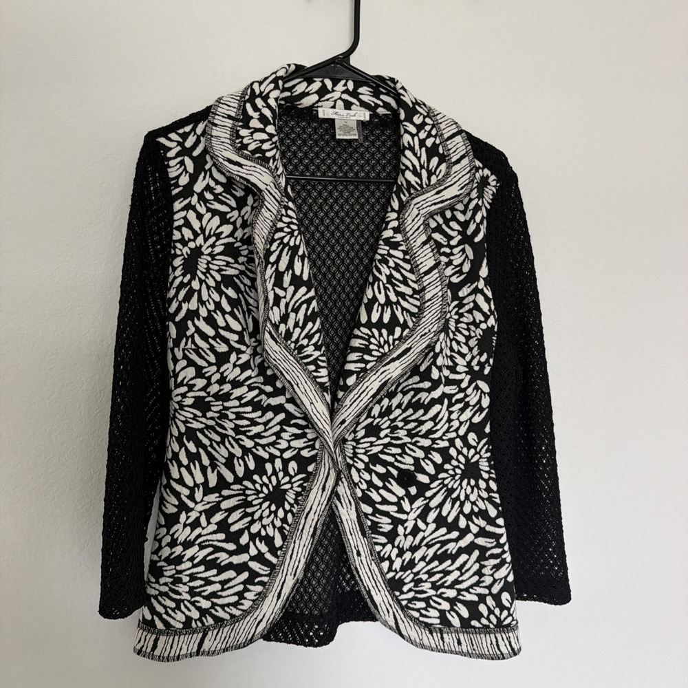 Mona Leah Paris Couture Black & White Blazer Size Medium